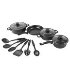 12 pezzi set di pentole antiaderenti pentola per il latte padella in pietra Maifan con coperchio set di pentole impilabili per tutti i piano cottura