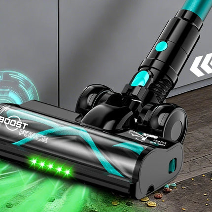 Cordless stick vacuum cleaner, free-standing, 58Kpa/55 min/10-in-1, with LED light brush for pet hair/carpets