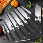 Professionelles 10-teiliges Küchenmesser-Set Chefmesser Tranchiermesser Hochkohlenstoffstahl Superscharfer Holzgriff Geschenkbox