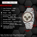 PAGANI DESIGN New Moon Orologio al quarzo di lusso da uomo Cronografo sportivo AR Vetro zaffiro Orologio da polso luminoso per il tempo libero da uomo
