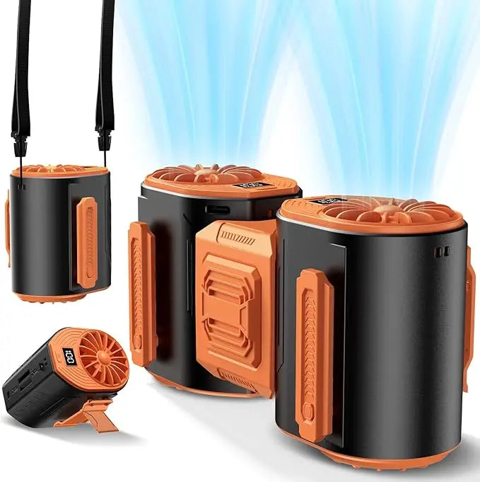 Ventilatore Portatile da Indossare in Vita con Sistema a Doppia Ventola Ricaricabile USB-C |   Ventilatori ricaricabili, ventilatori portatili