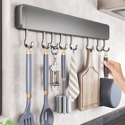 Scaffale da cucina senza foratura Mensole a parete Accessori da cucina con organizer porta cucchiaio e gancio mobile