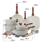 DONNOR 21 Pezzi Set di Pentole in Ceramica Set di Pentole e Padelle Antiaderenti Set da Cucina con Utensili e Protezioni per Padelle JT529