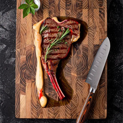 Large, high-quality teak cutting board: 86.5 * 11.8 inches/13.3 * 9.5 inches, 1 inch thick, suitable for Christmas, Halloween