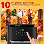 Friggitrice Aria 12L con Display LED Touch Timer 60 Min e Ricette Preimpostate