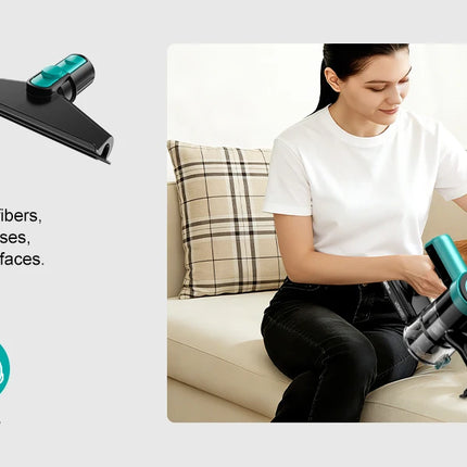 Cordless stick vacuum cleaner, free-standing, 58Kpa/55 min/10-in-1, with LED light brush for pet hair/carpets