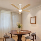 Ventilatore da Soffitto 52'' per Piccoli Ambienti: Ventilatori da Soffitto Moderni con Luce e Telecomando - Motore DC Reversibile Silenzioso Dimmerabile con 6 Velocità