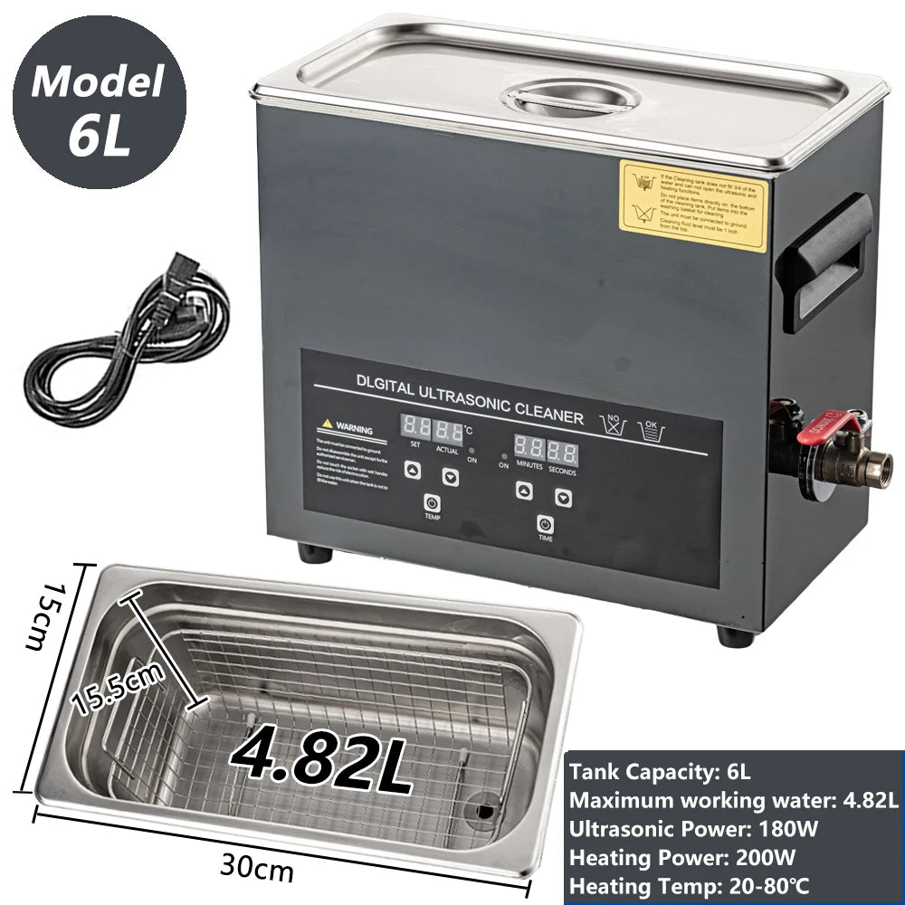 2L/3L/6L/10L/15L/30L Ultraschallreiniger, digitale Heizung, 40kHz Edelstahl Ultraschallreinigungsmaschine, Haushaltsgerät