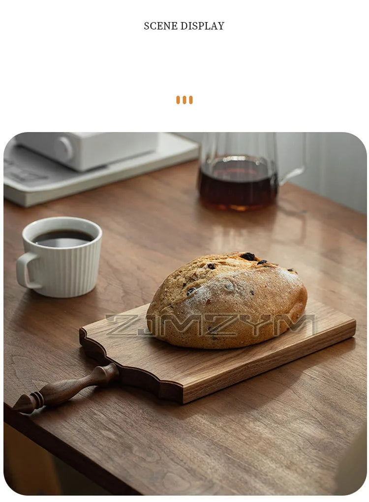Französisches Vintage-Schneidebrett Handgefertigtes Premium-Schneidebrett aus schwarzem Walnussholz mit natürlicher Maserung Strapazierfähig, poliert, glatt, keine rauen Kanten
