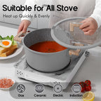 DONNOR 13Psc Set di pentole e padelle Set di pentole antiaderenti Pentole a induzione in granito Set da cucina antiaderente con padelle JT447