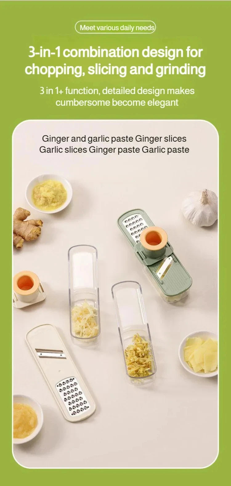 3-in-1 Gemüseschneider, multifunktionales Küchenwerkzeug, für Tomaten, Karotten, Käse, Zwiebeln, tragbarer Hobel, Reibe