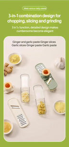 3-in-1 Gemüseschneider, multifunktionales Küchenwerkzeug, für Tomaten, Karotten, Käse, Zwiebeln, tragbarer Hobel, Reibe