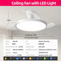 Ventilatore da Soffitto Semplice con Luce, Moderno Ventilatore Elettrico Intelligente con Pale Retrattili, Telecomando e Lampada Dimmerabile