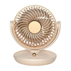 Ventilatore da tavolo ricaricabile con oscillazione, 3 velocità, USB, silenzioso, alimentato a batteria Bianco Verde