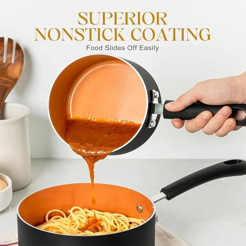 MICHELANGELO 3 Pz/set Rivestito In Ceramica Pentola Per Zuppa Casa Pentola Per Il Latte Cottura Tagliatelle Padella Antiaderente In Alluminio Piccola Salsa Pentola Utensili Da Cucina