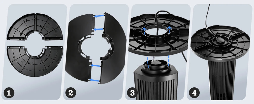 Aigostar Digitaler Turmventilator mit Fernbedienung/12-Stunden-Timer. 4 Modi und 3 einstellbare Geschwindigkeiten. 45W Leistung, 65° Oszillation, 93CM, für Zuhause und Büro, Schwarz