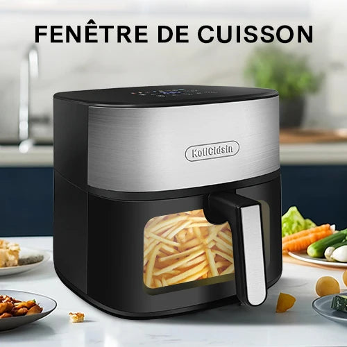 Friggitrice ad aria KotiCidsin 2000 W, 9 L, touch screen LED, nero