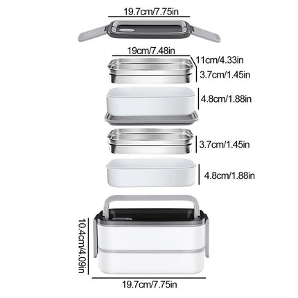 Lunch Box termico Lunch Box per pasto a 2 strati con manico Insalatiera resistente alle perdite per viaggi scolastici Lavoro all'aperto Campeggio