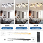 Ventilatore da soffitto LED 50 W con telecomando, 90 cm, nero