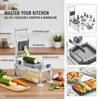 Gemüseschneider, Mandoline, All-in-One Gemüseschneider mit 8 Edelstahlklingen, Käsereibe, Zwiebel- und Kartoffelschneider mit Behälter, Küchenhelfer und Geräte zum Essen