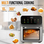 Friggitrice ad aria 10 litri 1350W con 10 modalità preimpostate e cottura a circolazione 360°