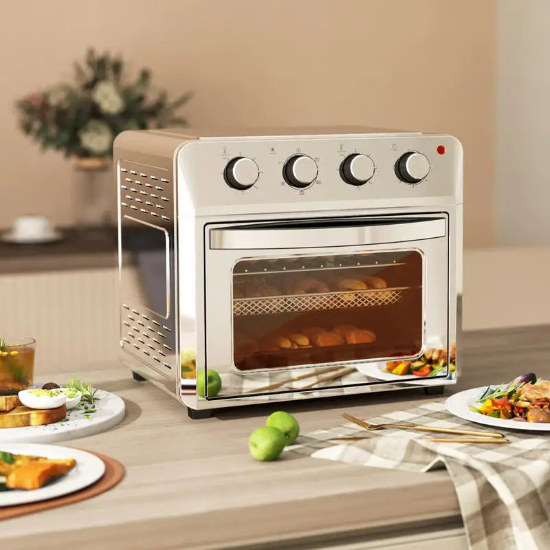 Mini Forno con Funzione di Frittura ad Aria Calda, 1600W, Timer 60 Min