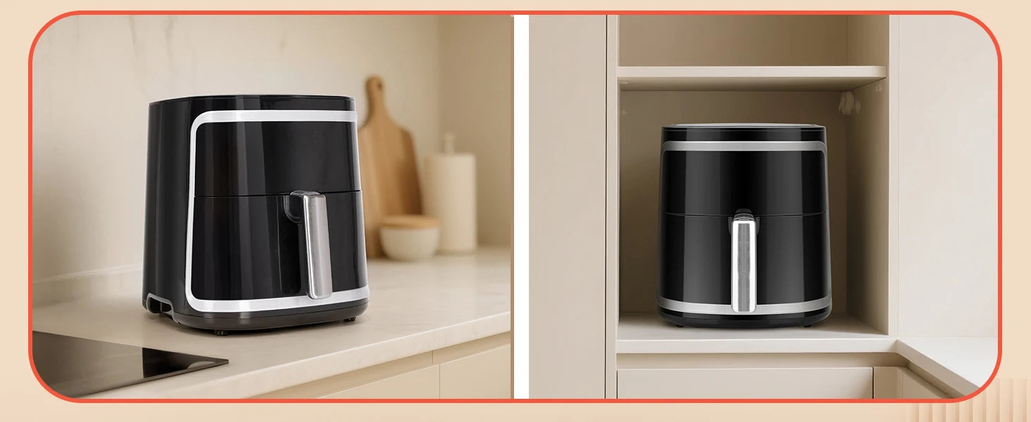 Aigostar Friggitrice ad aria 7 litri, 1900W, Nero, 7 programmi, Forno a convezione 360°