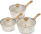 MICHELANGELO 3 Pz/set StickPot Casa Antiaderente Rivestito di Granito Padella con Manico Anti-Scottatura Fornello A Induzione Zuppa Pentola Utensili Da Cucina