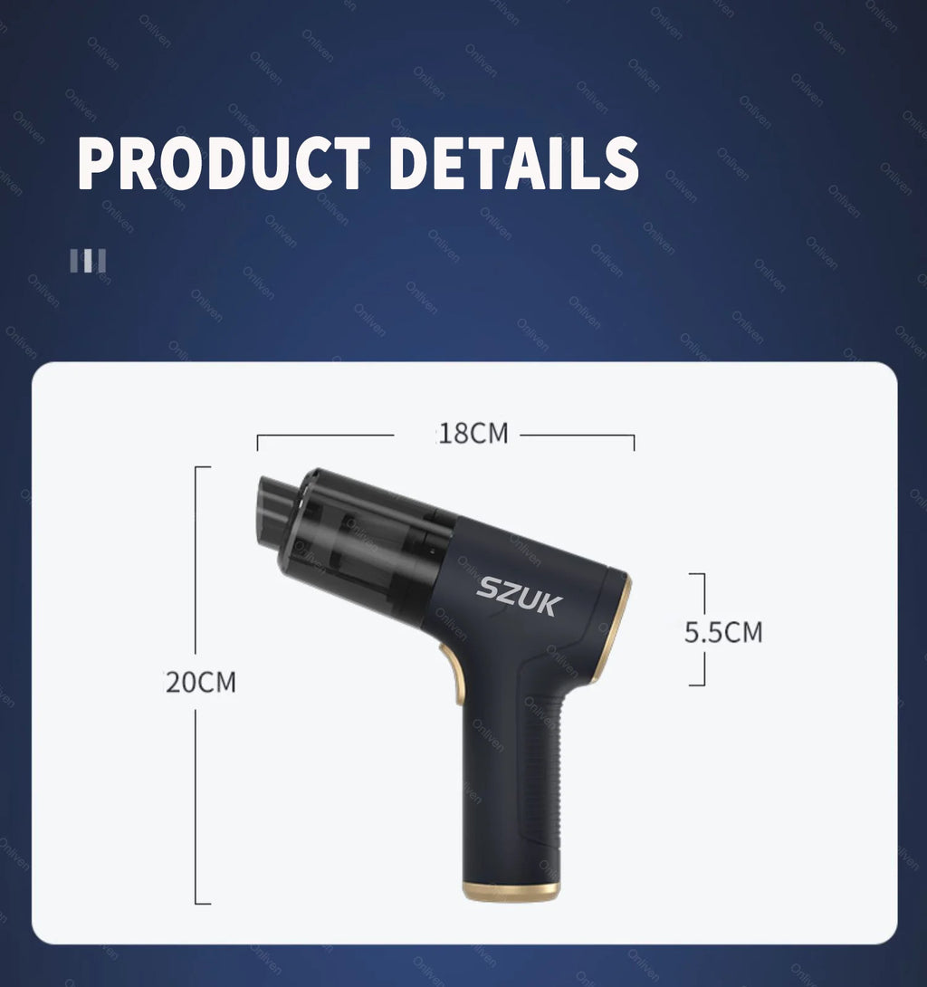 SZUK 98000PA Auto-Staubsauger Mini Leistungsstarke Reinigungsmaschine Starke Saugkraft Drahtloser Handstaubsauger für Zuhause und Auto
