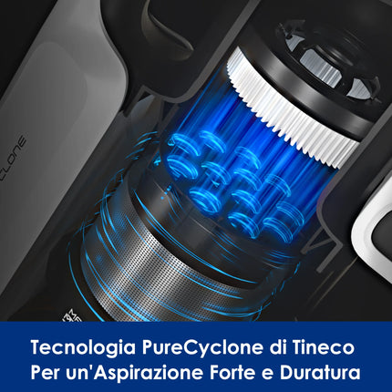 Tineco A30S, Cordless Vacuum Cleaner, 160W Suction, 60-Minute Runtime, 1L Dustbin, ZeroTangle Brush, PureCyclone Technology, LED Light