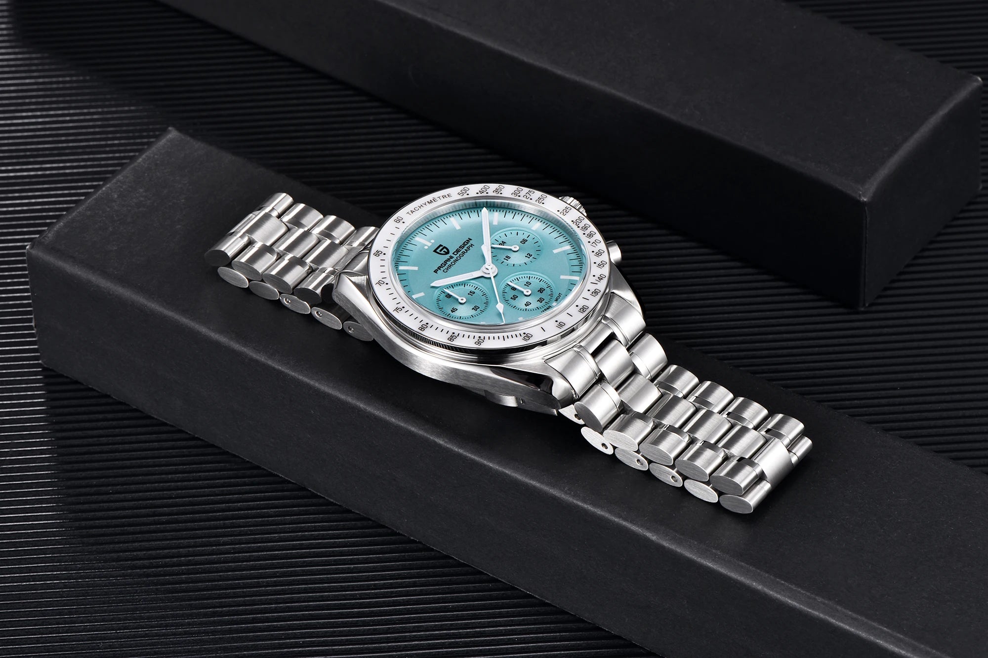 PAGANI DESIGN Orologio da Polso al Quarzo con Vetro Zaffiro, Cronografo Sportivo Impermeabile 10 Bar, Acciaio Inossidabile 316L