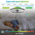 Ventilatore da Soffitto LED Nordico da 50CM con Luce, Apparecchio di Illuminazione in Acrilico, Ventilatore Elettrico Silenzioso e Rinfrescante con Timer per Uso Domestico