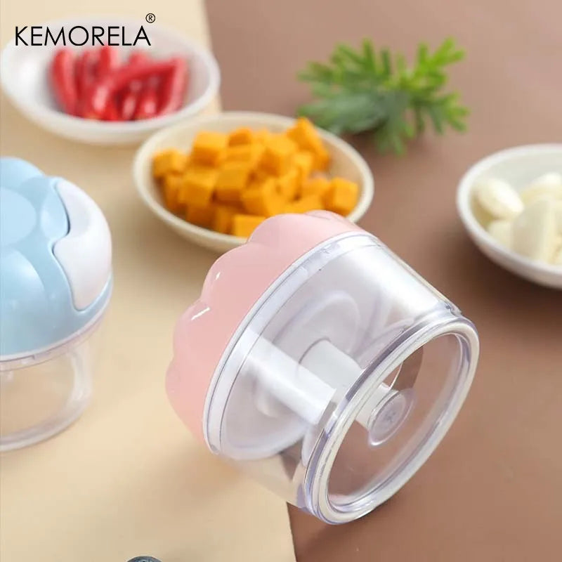Mini Multifunktionsmixer, Knoblauchhacker, Lebensmittel- und Gemüseschneider, manueller Fleischwolf, Knoblauchpresse für die Küche