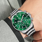 SAPPHERO Orologio da Polso Quarzo Uomo Acciaio Inossidabile Impermeabile 50M Cronografo
