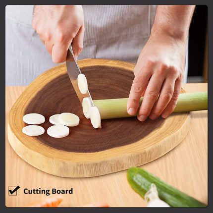 Vassoio da portata in legno massello naturale con grano unico, piatto da bistecca in legno irregolare fatto a mano, tagliere, utensili da cucina per ristoranti