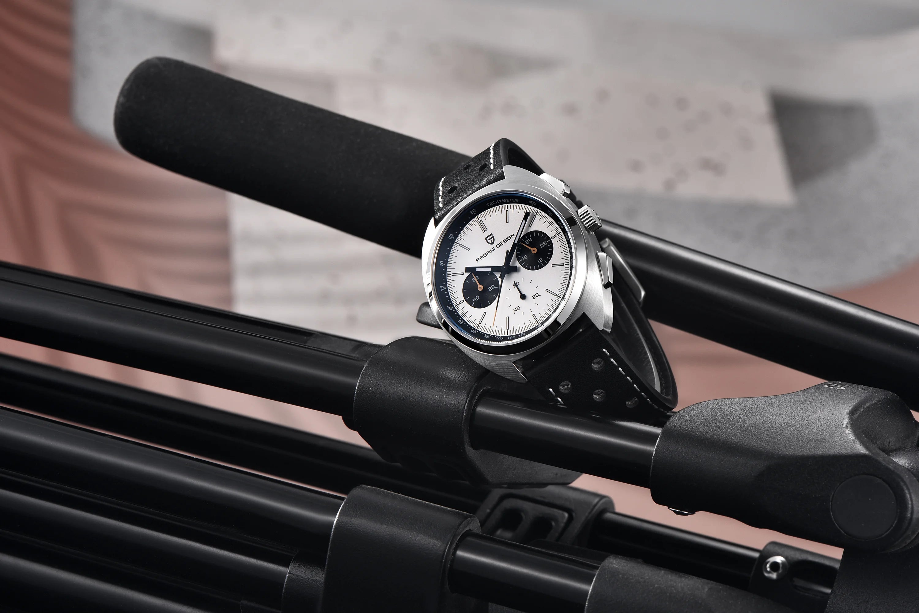PAGANI DESIGN Orologio da polso al quarzo uomo Retro Panda Cronografo Vetro zaffiro
