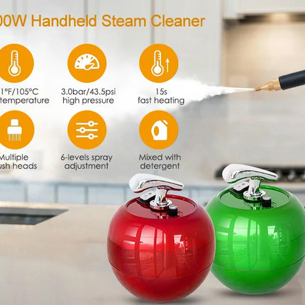 2000W High Pressure Steam Cleaner, 1500ml Multi-function Heads, High Temperature Washing Machine for Cleaning Air Conditioners, Range Hoods and Home & Car Floors.