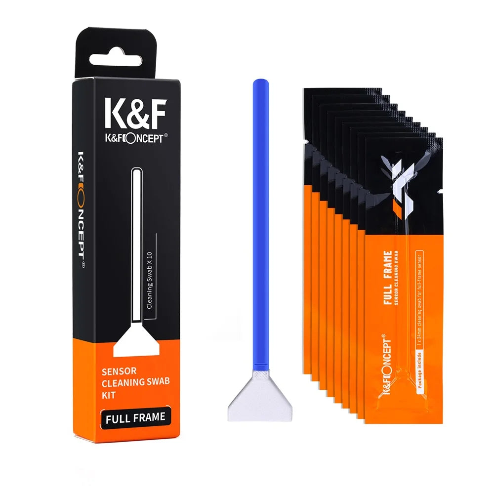 K&F Concept 10er Pack Reinigungsstäbchen für Vollformat-Sensor 16 mm APS-C 24 mm CMOS CCD Trockene Reinigungsstäbchen für Nikon Sony Canon DSLR-Kamera