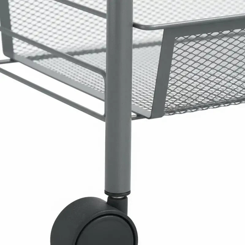 Carrello da Cucina a 3 Ripiani Grigio, 46x26x64 Cm, Materiale in Ferro, Struttura Robusta e Spessa, Organizzazione a Strati, Ruote Universali Flessibili, Antiruggine e Resistente all'Usura, Facile Installazione, Organizzatore