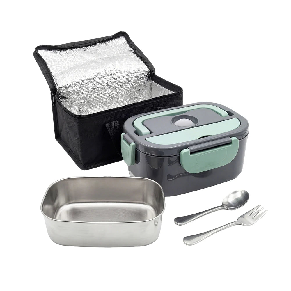 Podofo Scaldavivande Elettrico Portatile 1.5L 60W, Doppia Alimentazione per Casa, Auto, Ufficio, Pendolari, Conducenti, Camionisti