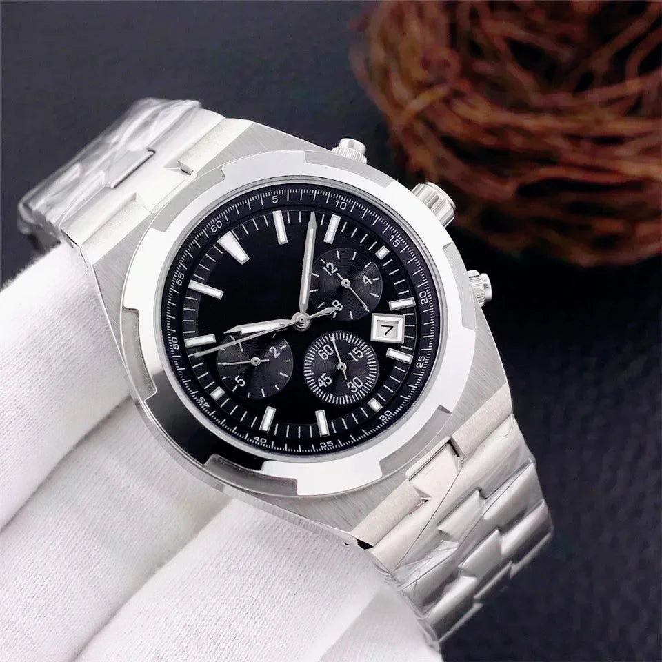 Herren-Automatik-Mechanikuhren im 40mm-Fliegerstil, trendy, hochwertiger Edelstahl 904L, Schwarz, Blau, Roségold