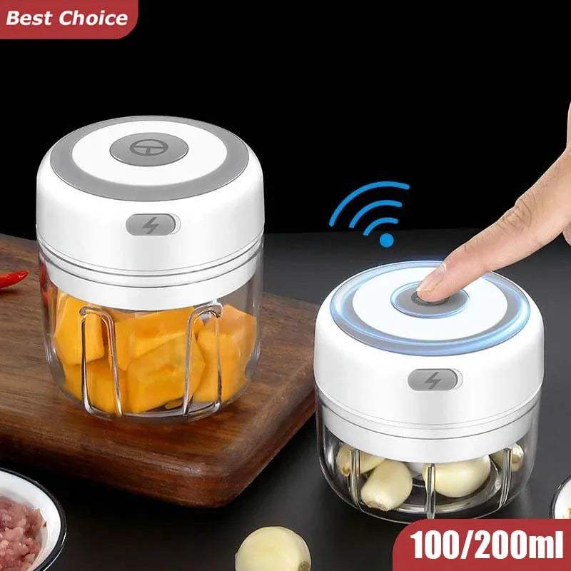 Mini Elektro-Fleischwolf 100/250ML USB Gemüseschneider Zwiebel Kleiner tragbarer Küchenhelfer für Ingwer Chili Gemüse