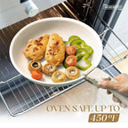 MICHELANGELO Padelle Antiaderenti Set Manico Rimovibile Padelle Rivestimento in Granito Padelle Non Tossicche Bistecca Frittata Padella Forno Sicuro