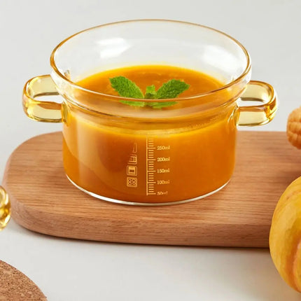 Glass Soup Pot, Explosion-proof, Reinforced Glass, Stockpot with Two Handles, Mini Kitchen