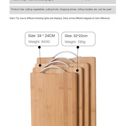 Natural bamboo kitchen cutting board large rectangular thickened solid wood cutting board available on both sides