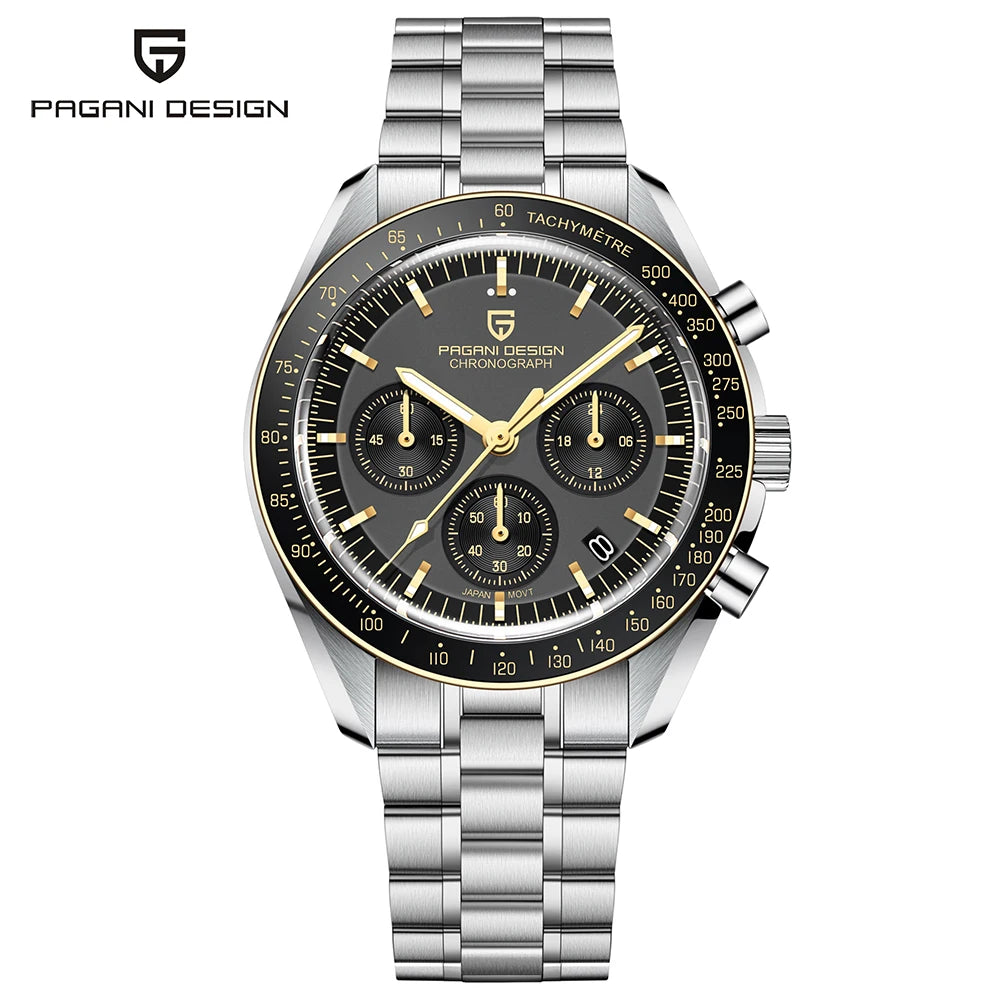 Nuovo Orologio PAGANI DESIGN Moon 2026, Orologio al Quarzo di Lusso alla Moda per Uomo, Cronografo Sportivo in Acciaio Inossidabile