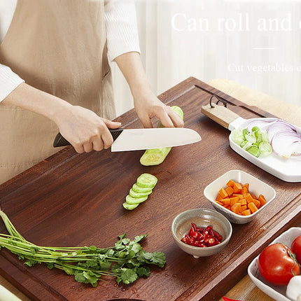 Solid Ebony Wood Cutting Board, Heavy Duty Butcher Block with Juice Groove, Extra Large and Reversible