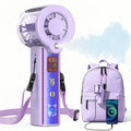 Ventilatore portatile con nebulizzatore, ventilatore personale turbo ad alta velocità da 30000 RPM con velocità regolabili, mini ventilatore spray ricaricabile da 3000 mAh, con display LED, per viaggi, attività all'aperto,