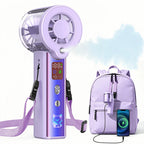 Ventilatore portatile con nebulizzatore, ventilatore personale turbo ad alta velocità da 30000 RPM con velocità regolabili, mini ventilatore spray ricaricabile da 3000 mAh, con display LED, per viaggi, attività all'aperto,