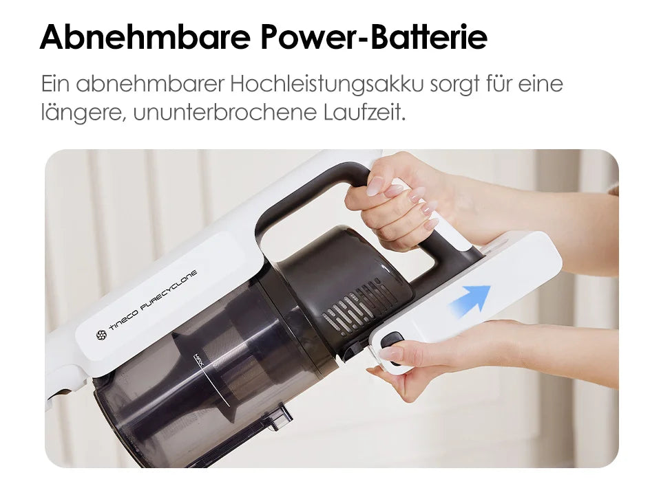 Tineco A30S, Akku-Staubsauger, 160 W Saugleistung, 60 Minuten Laufzeit, 1 L Staubbehälter, ZeroTangle-Bürste, PureCyclone-Technologie, LED-Licht